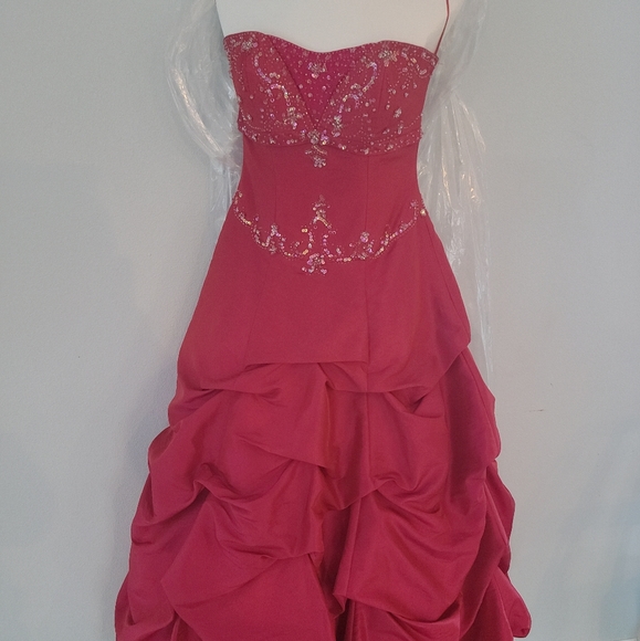 Hot Pink Prom Dress - Picture 1 of 4